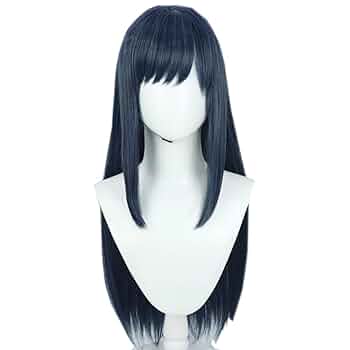 Amazon.co.jp: LAOBAO コスプレ ウィッグ 七海やちよ 紺色